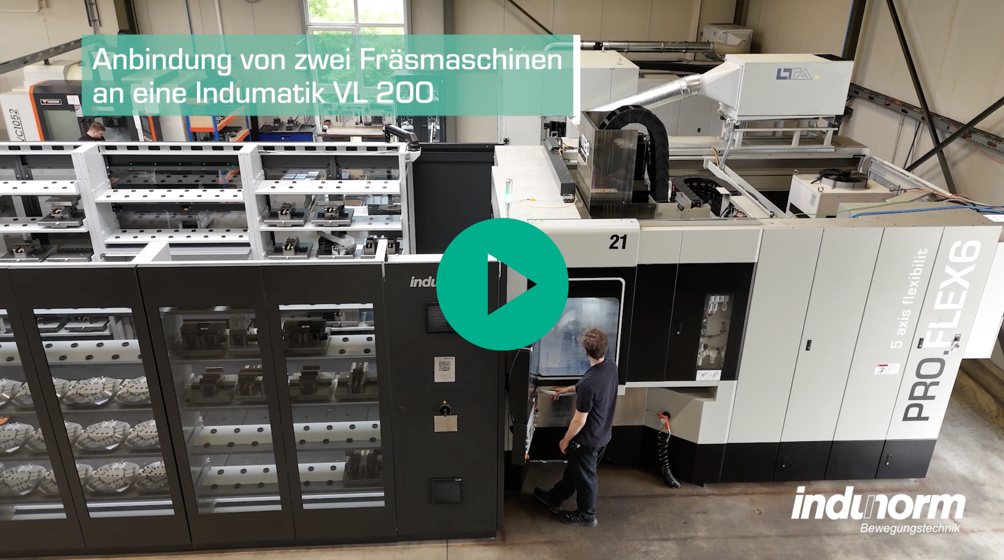 Film - Indumatik VL 200 mit einer Anbindung an zwei Fräsmaschinen